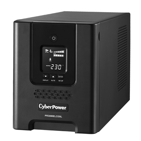 CyberPower PR3000ELCDSL UPS-enhed Interaktivt indgangsstik 3 kVA 2700 W 9 AC stikkontakt(er)