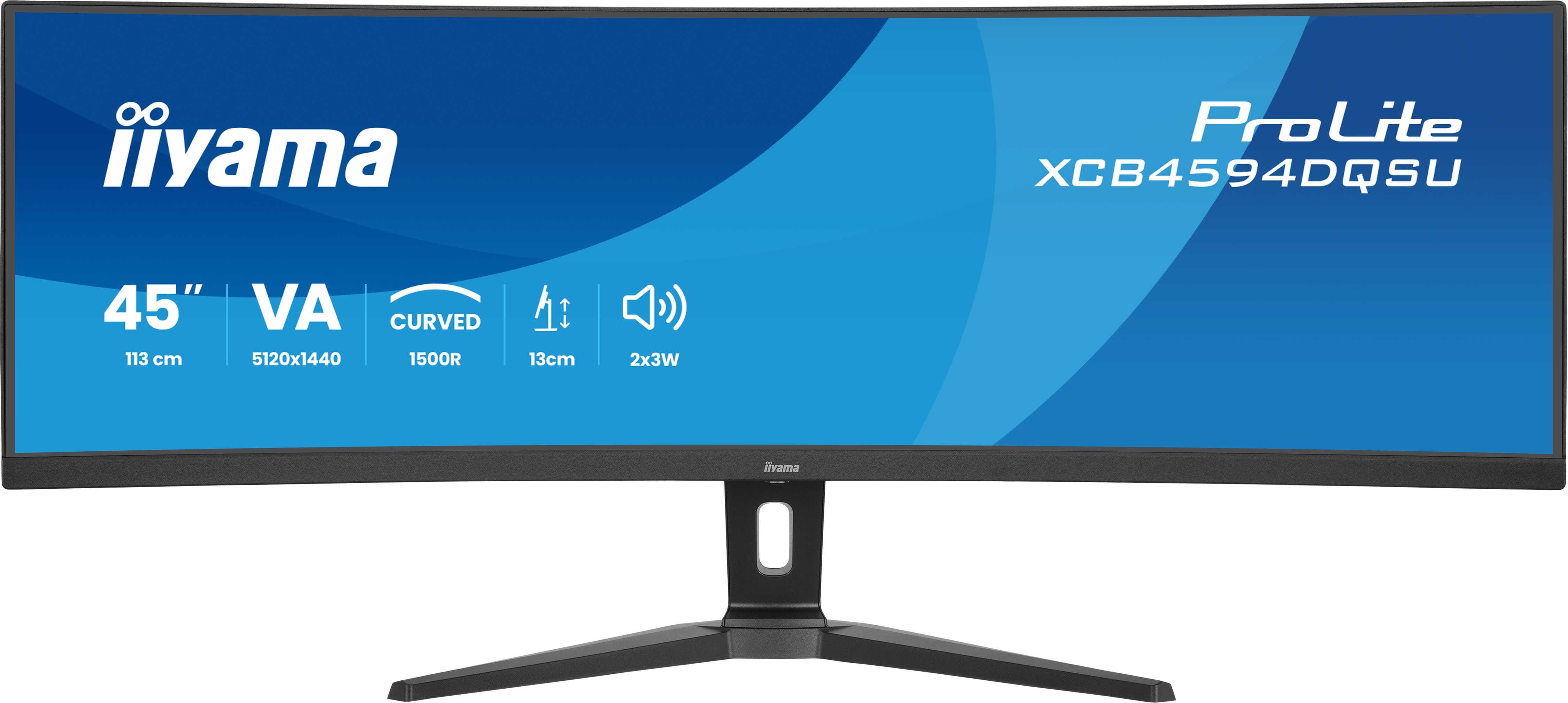iiyama ProLite XCB4594DQSU-B1 computerskærm 113 cm (44.5") 5120 x 1440 pixel Dual QHD LED Sort