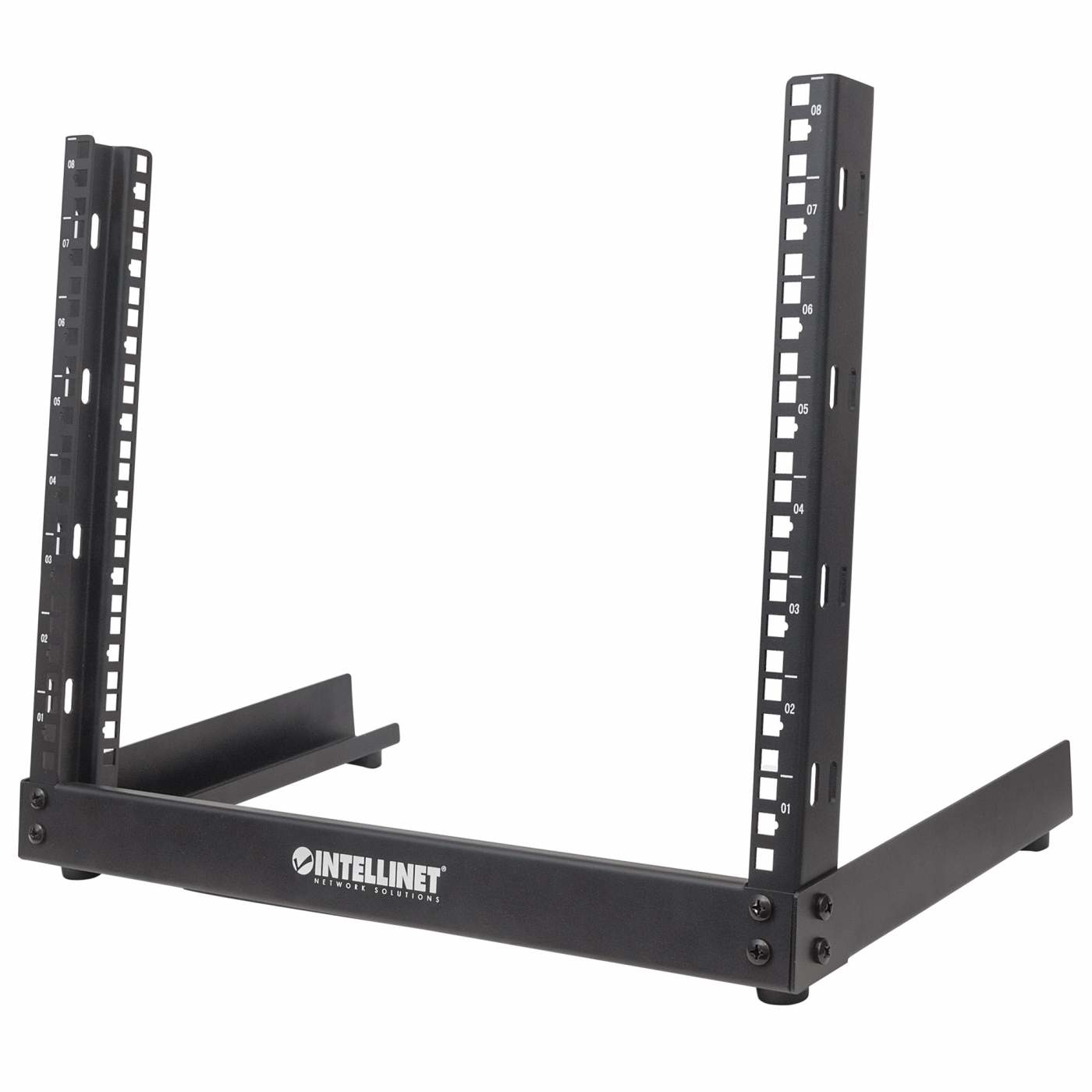 Intellinet 714648 stativ 8U Fritstående reol Sort