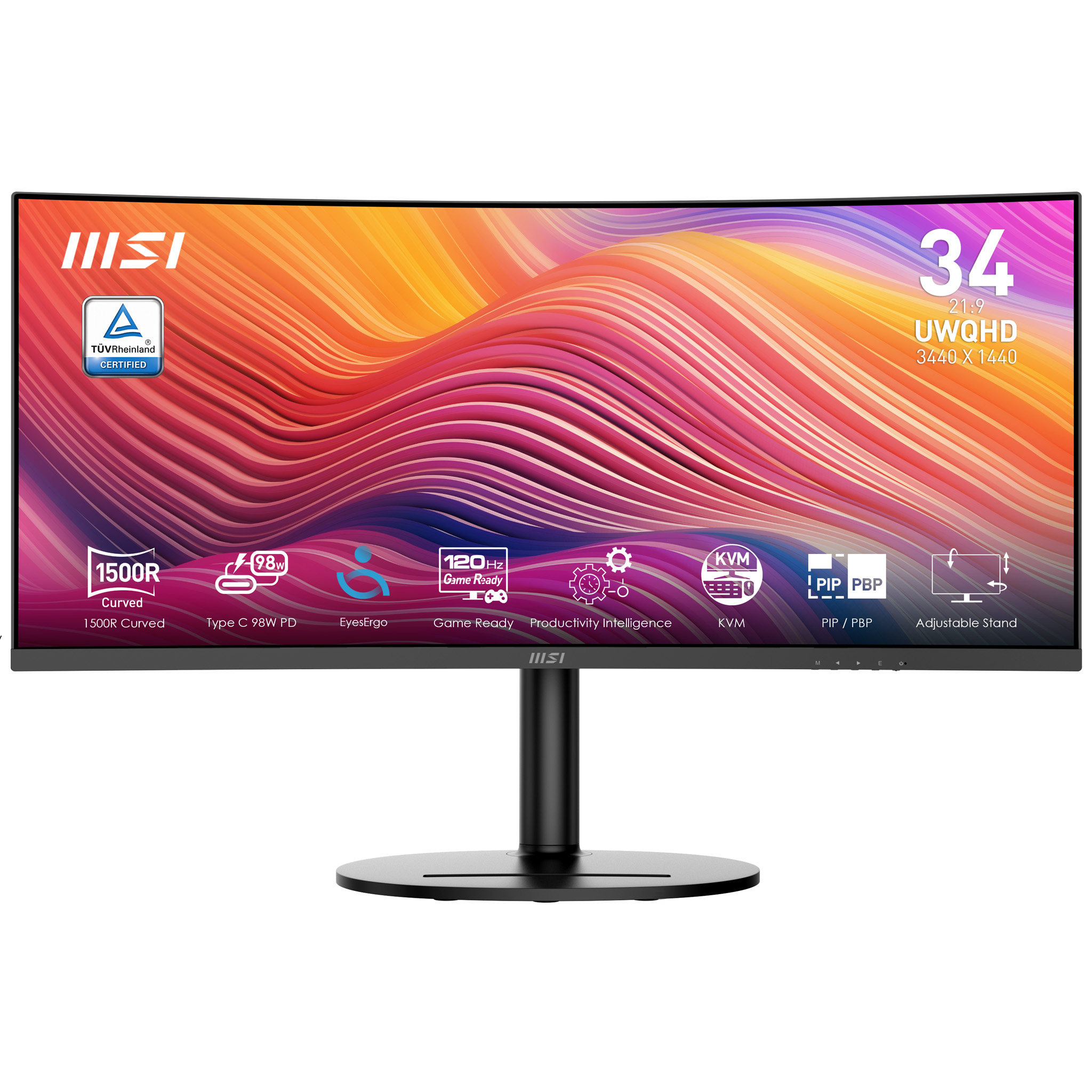 MSI Modern MD342CQP computerskærm 86,4 cm (34") 3440 x 1440 pixel UltraWide Quad HD LCD Sort