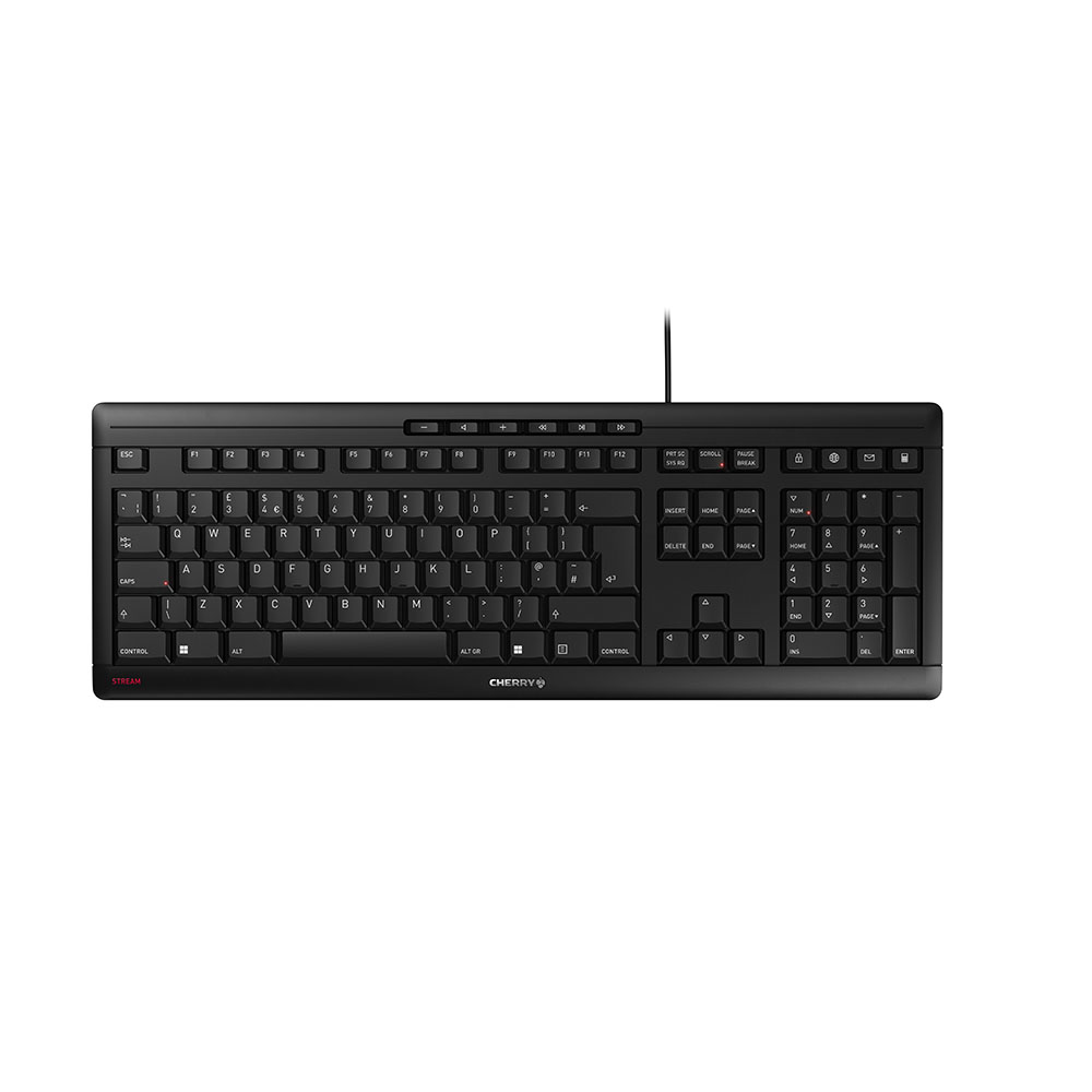 CHERRY STREAM tastatur Kontor USB QWERTY UK engelsk Sort