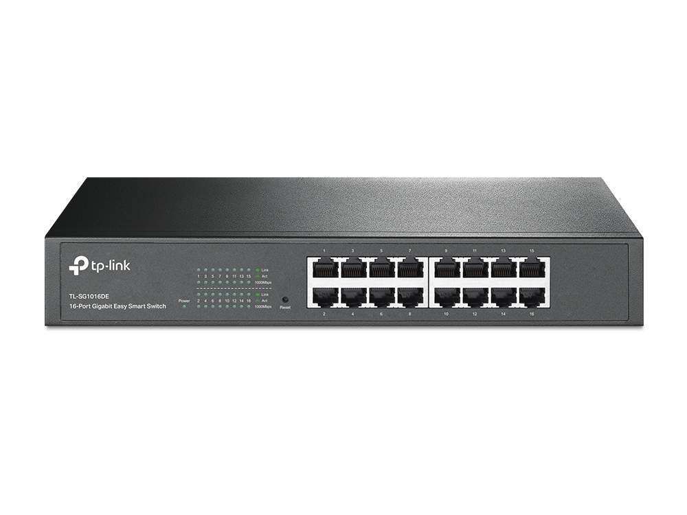 TP-Link TL-SG1016DE Administreret L2 Gigabit Ethernet (10/100/1000) 1U Sort