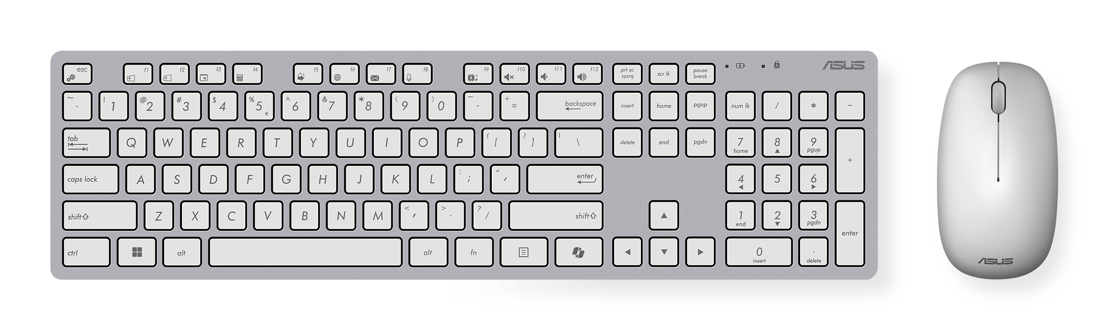 ASUS W5000 Wireless Keyboard and Mouse Set tastatur Mus inkluderet Universel RF trådløst Hvid