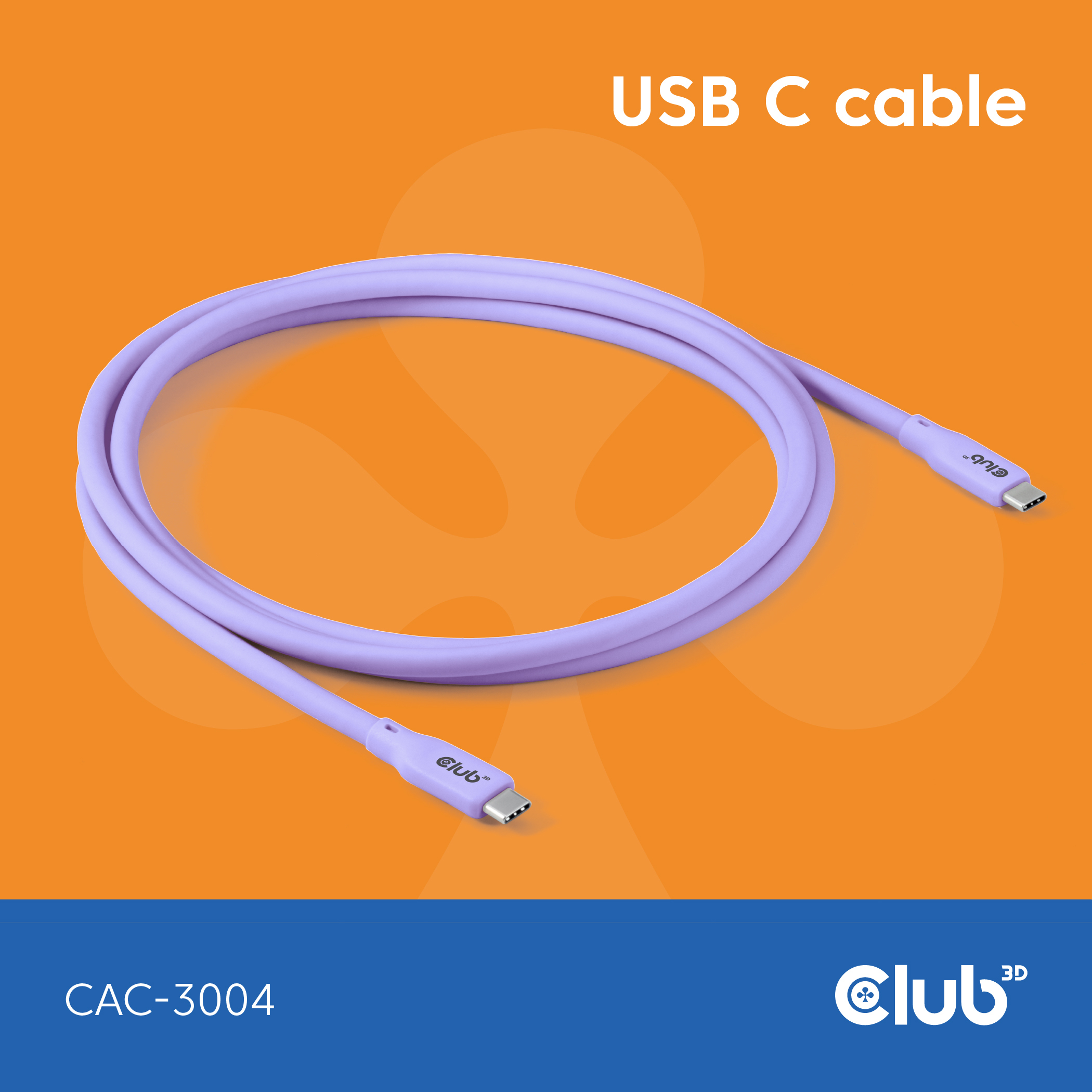 CLUB3D CAC-3004 USB-kabel USB4 Gen 2x2 2 m USB C Lilla