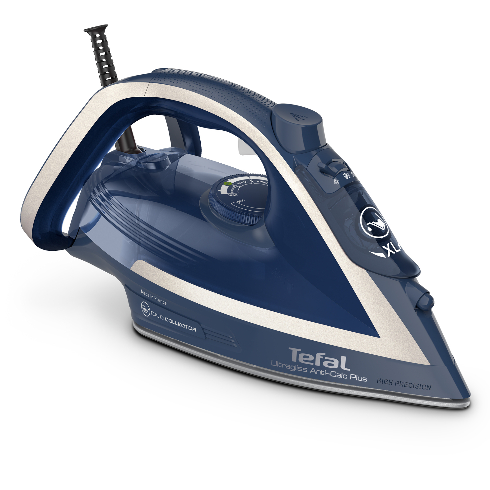 Tefal Ultragliss Anti-Calc Plus FV6830 Dampstrygejern 2800 W Blå, Sølv