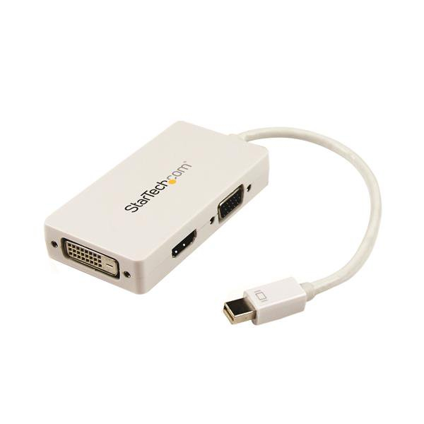 StarTech.com MDP2VGDVHDW videokabel adapter 0,15 m Mini DisplayPort DVI-D + VGA (D-Sub) + HDMI Hvid