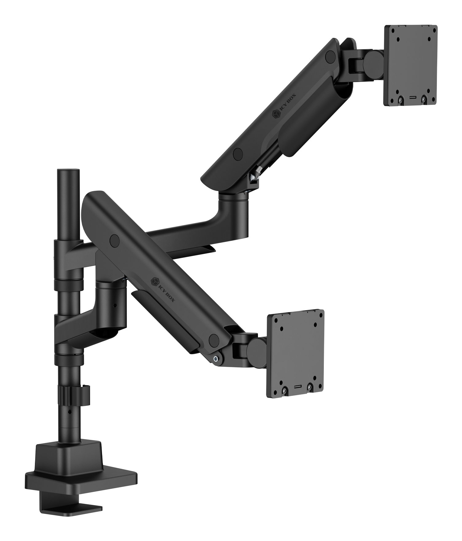 ICY BOX IB-MS702-T skærmbeslag og -stativer 144,8 cm (57") Skrivebord Sort