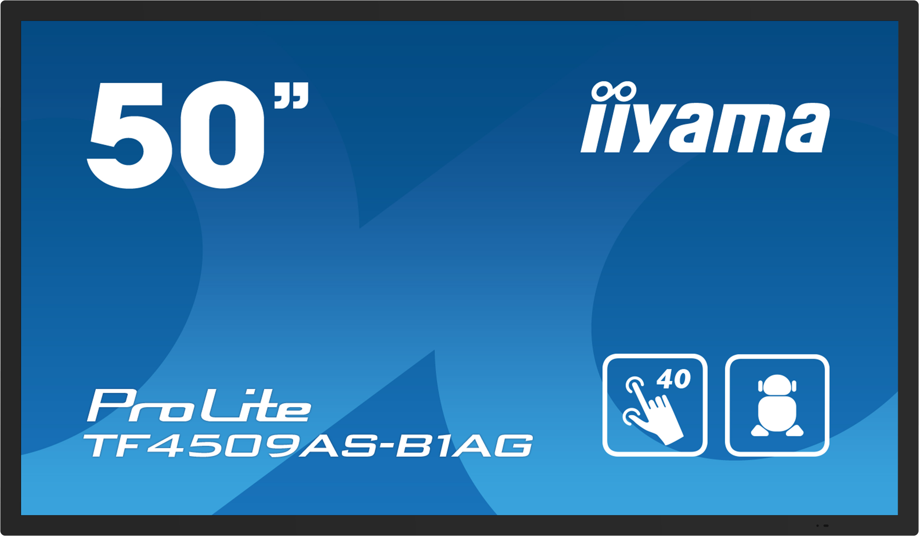 iiyama TF5039AS-B1AG skilte display Digital fladpaneldisplay 125,7 cm (49.5") LED 500 cd/m² 4K Ultra HD Sort Berøringsskærm Indbygget processer Android 24/7