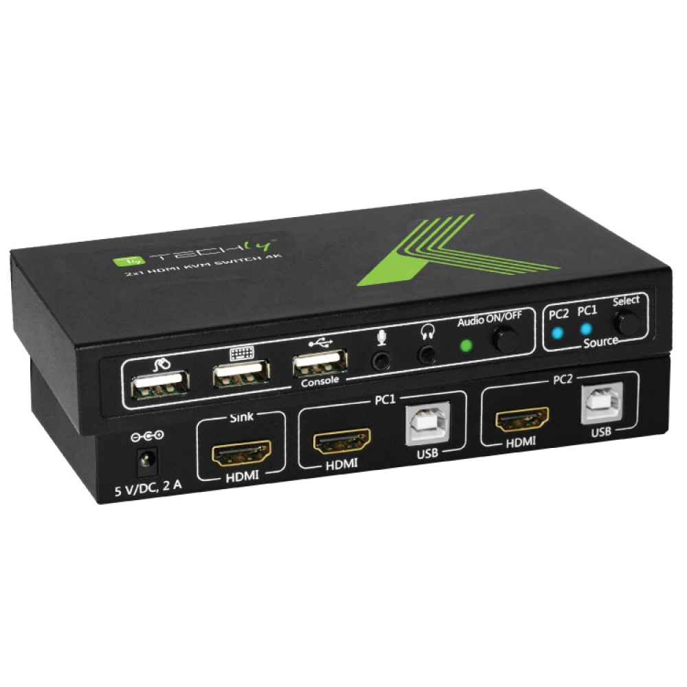 Techly 2x1 USB HDMI 4Kx2K IDATA KVM-HDMI2U KVM Switch Sort