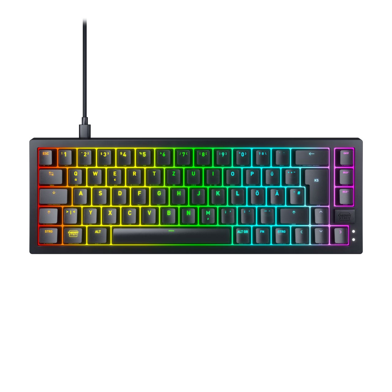 CHERRY K5V2 Compact tastatur Spil USB QWERTZ Tysk Sort