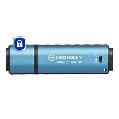 Kingston Technology IronKey 64GB Vault Privacy 50 AES-256 krypteret, FIPS 197