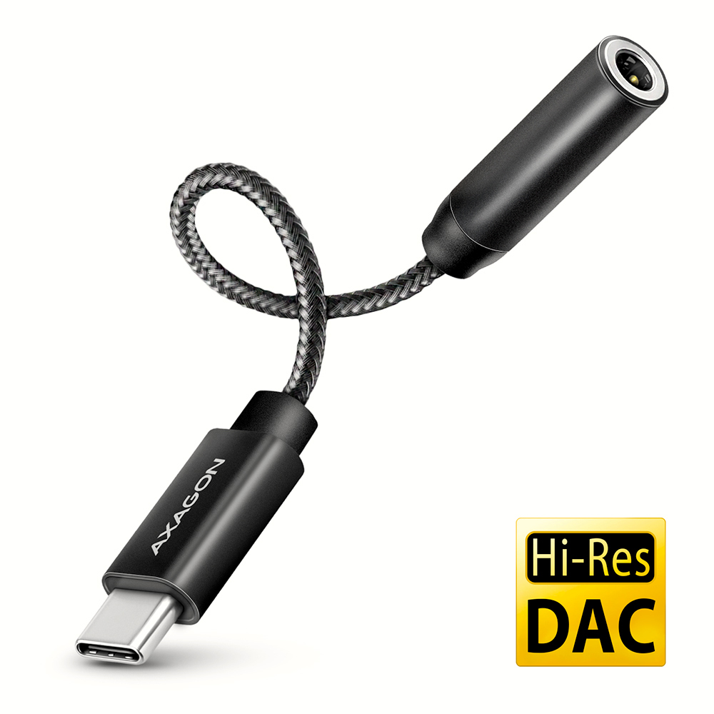 Axagon ADA-HC lydkabel 0,1 m 3.5mm USB Type-C Sort