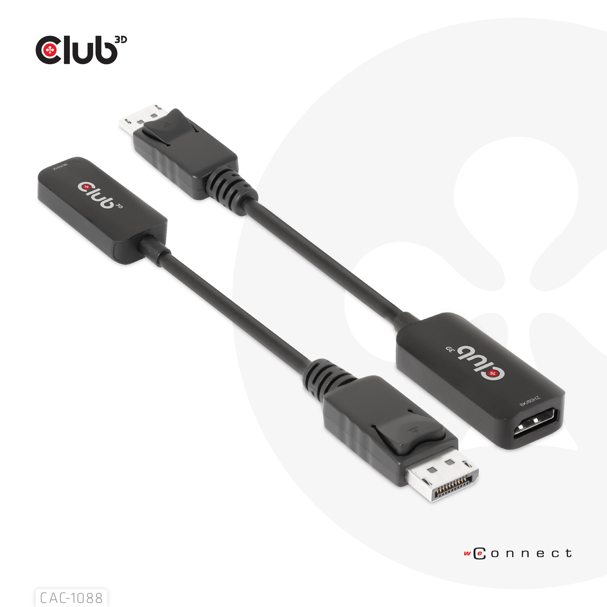 CLUB3D CAC-1088 videokabel adapter 0,21 m DisplayPort HDMI Sort