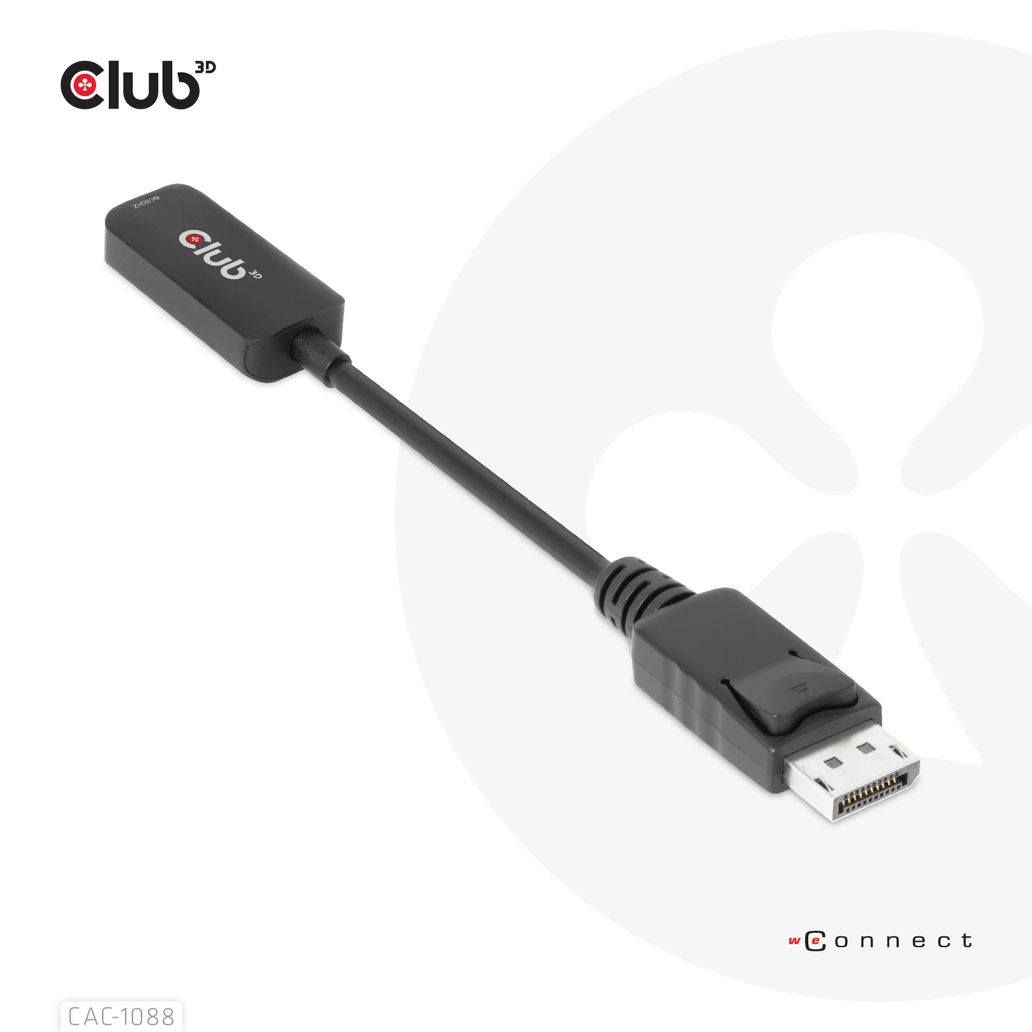 CLUB3D CAC-1088 videokabel adapter 0,21 m DisplayPort HDMI Sort