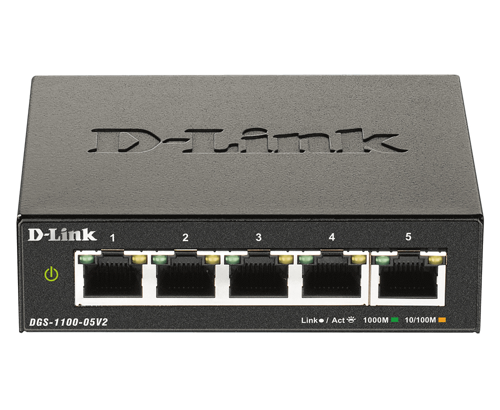 D-Link DGS-1100-05V2/E netværksswitch Administreret L2 Gigabit Ethernet (10/100/1000) Sort