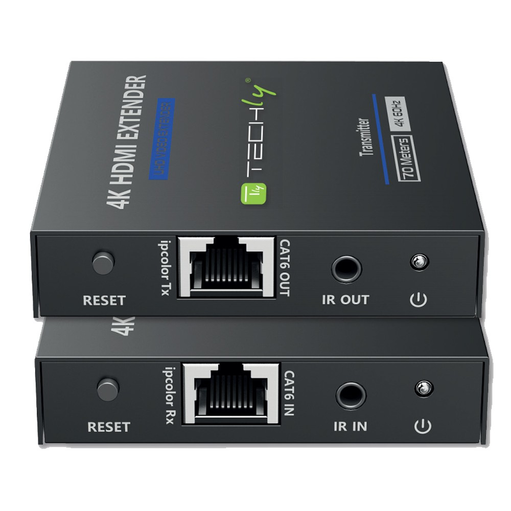 Techly IDATA EXT-565 AV forlænger AV sender & modtager Sort