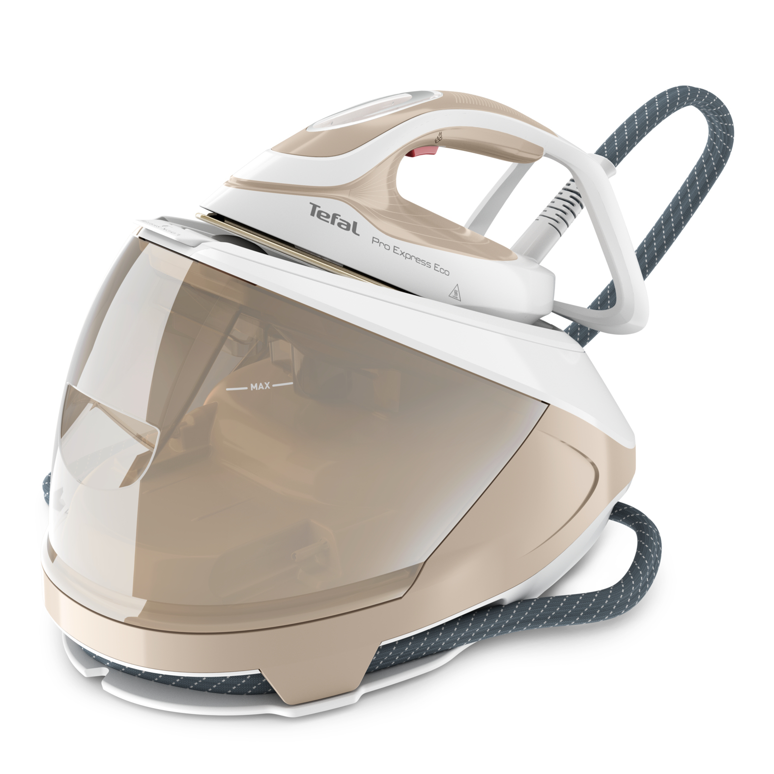 Tefal Pro Express Eco GV9E22E0 Dampstrygning station 2200 W 1,8 L Durilium AirGlide Autoclean soleplate Beige, Hvid