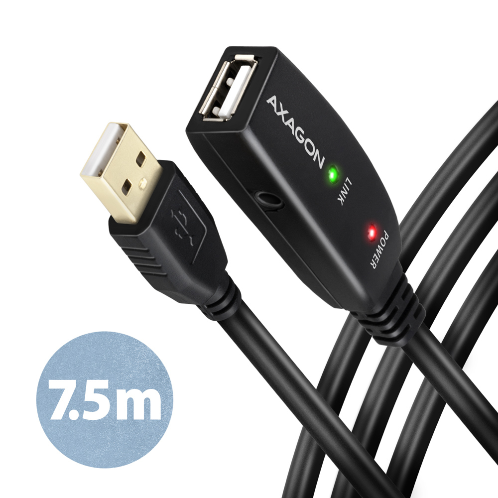 Axagon ADR-207 USB-kabel USB 2.0 7,5 m USB A Sort