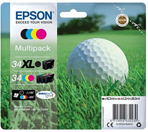 Epson Golf ball T3479 blækpatron 1 stk Original Sort, Blå, Magenta, Gul