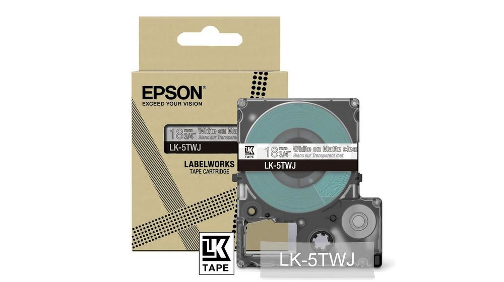 Epson LK-5TWJ Transparent, Hvid