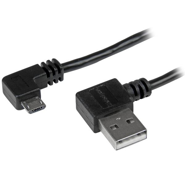 StarTech.com USB2AUB2RA2M USB-kabel USB 2.0 2 m USB A Micro-USB B Sort