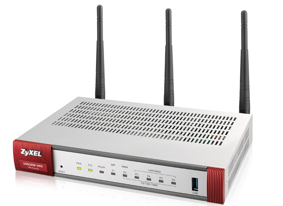 Zyxel USG20W-VPN-EU0101F trådløs router Gigabit Ethernet Dual-band (2,4 GHz / 5 GHz) Grå, Rød