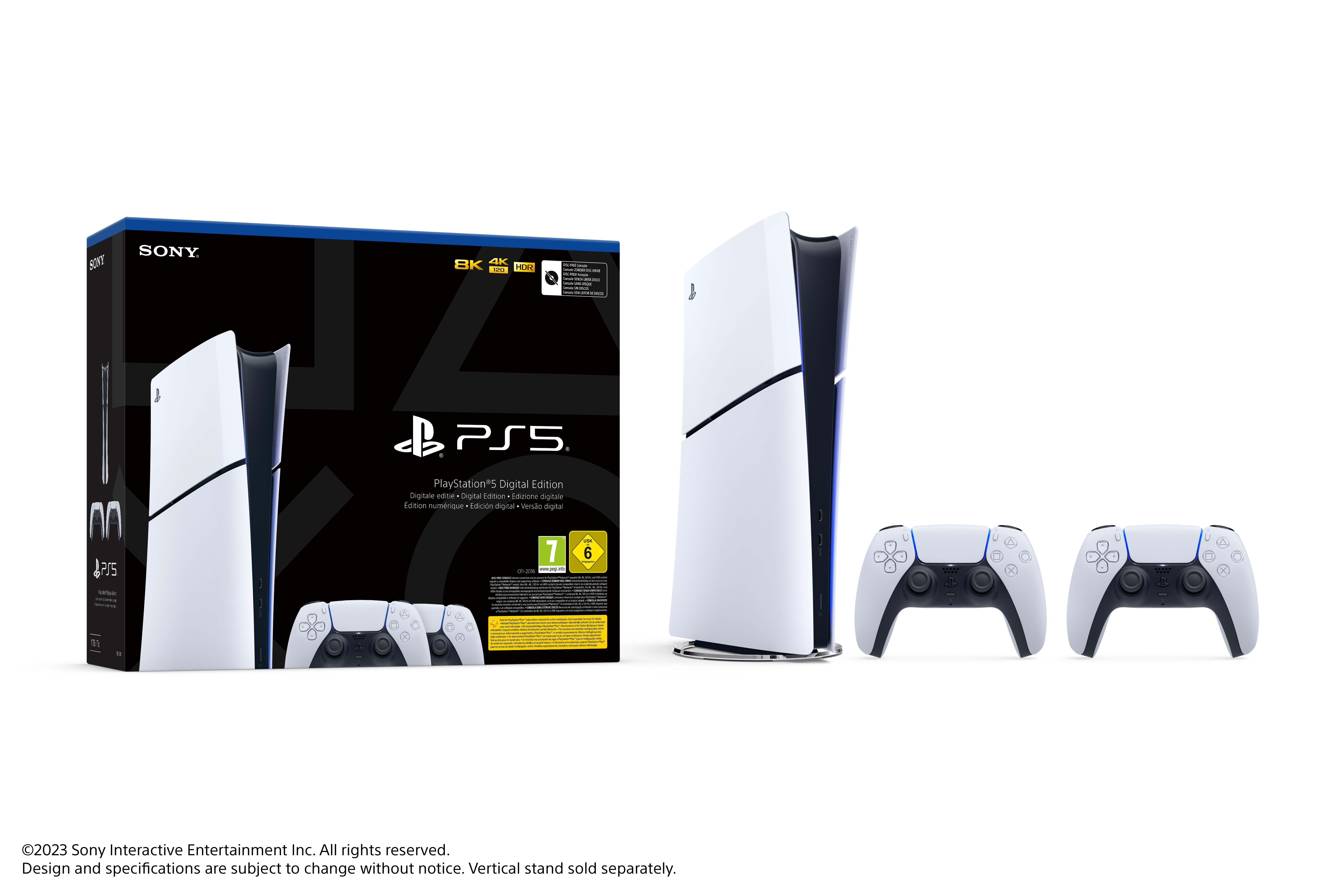 Sony Playstation 5 Slim 1,02 TB Wi-Fi Sort, Hvid