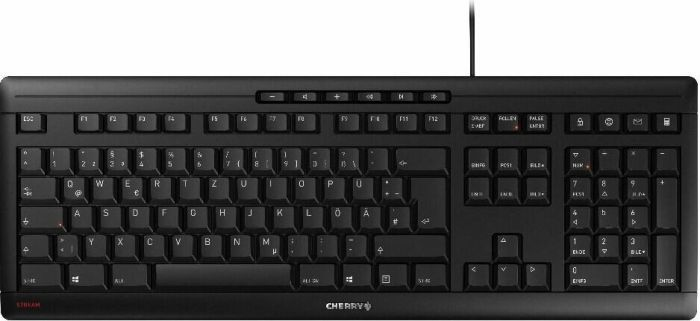 CHERRY STREAM KEYBOARD tastatur Kontor USB QWERTZ Tjekkisk, Slovakisk Sort