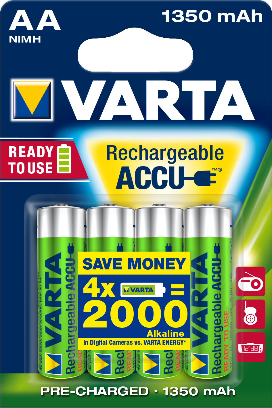 Varta Ready2Use HR06 1350 mAh Genopladeligt batteri AA Nikkel-Metalhydrid (NiMH)