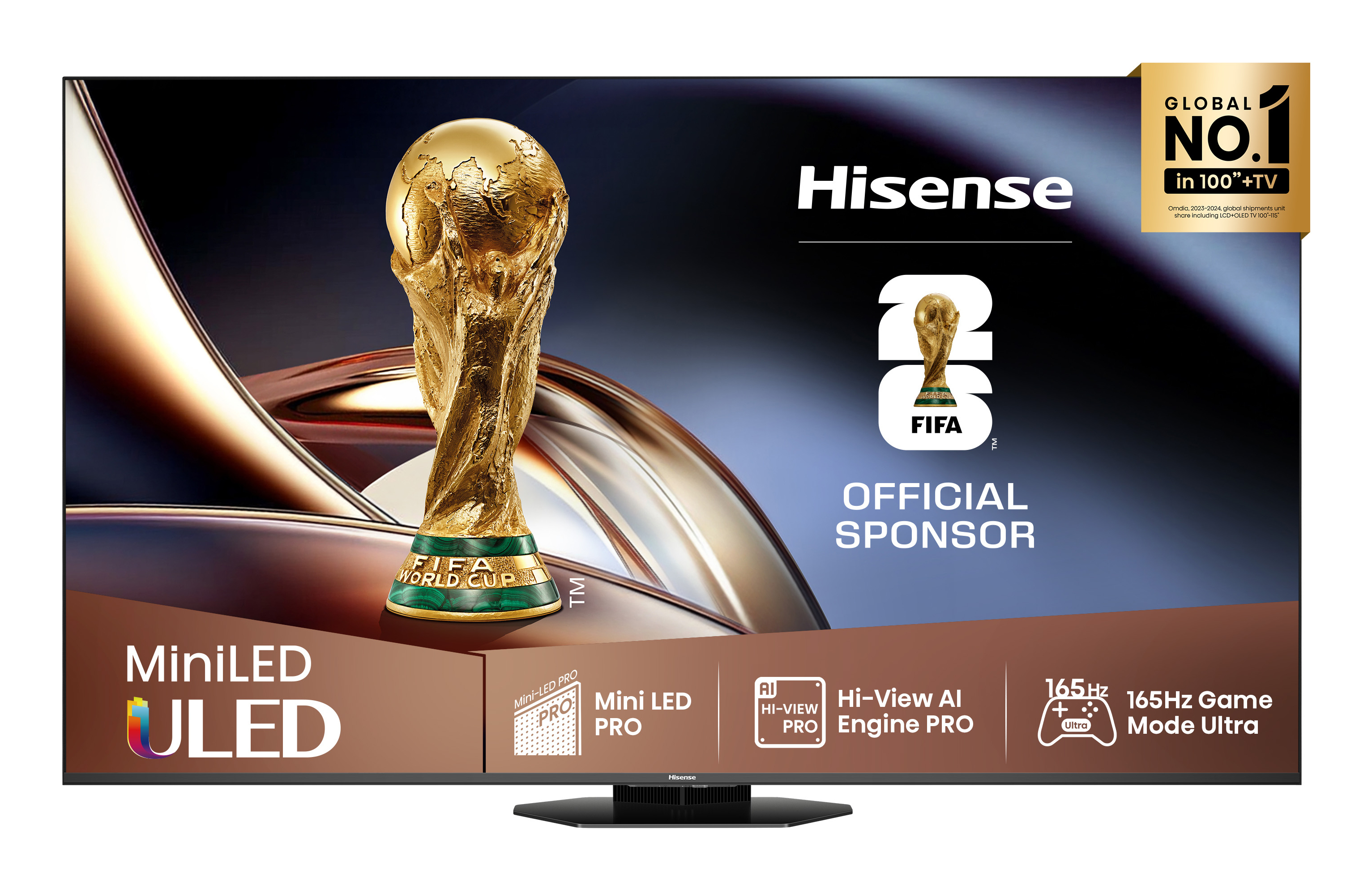 Hisense 75U8Q 190,5 cm (75") 4K Ultra HD Smart TV Wi-Fi Sort, Grå