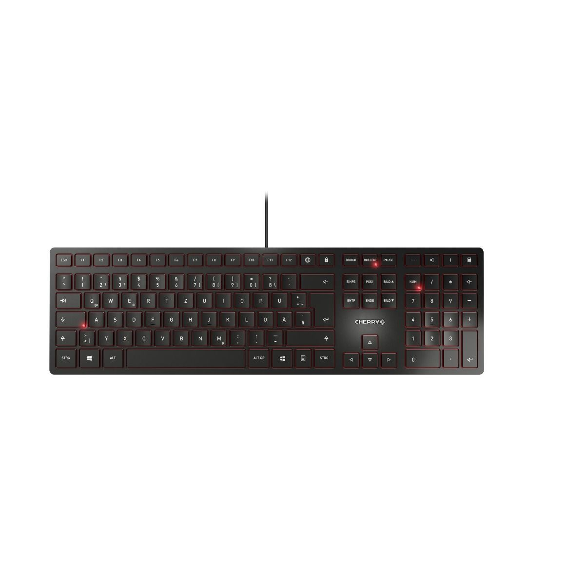 CHERRY KC 6000 SLIM tastatur USB Nordisk Sort