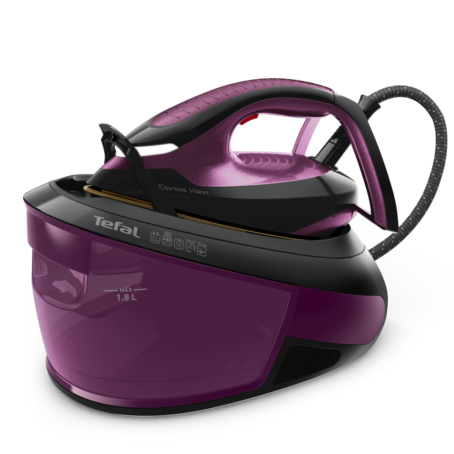 Tefal Express Vision SV8152 2800 W 1,8 L Durilium AirGlide Autoclean soleplate Lilla, Sort