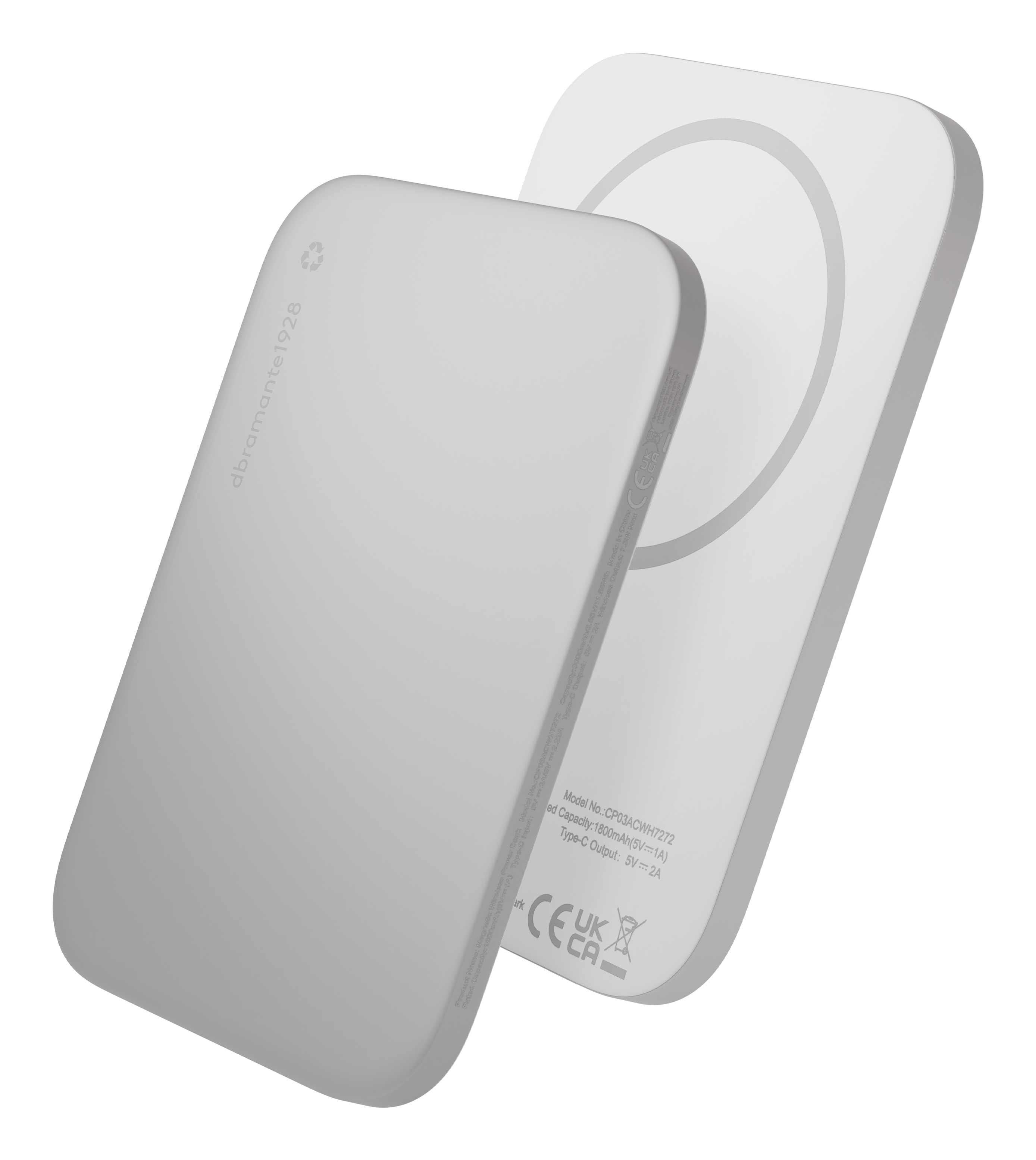 dbramante1928 re-charge - Power Bank 3K WL Ultra Slim Qi1.3 - WHT