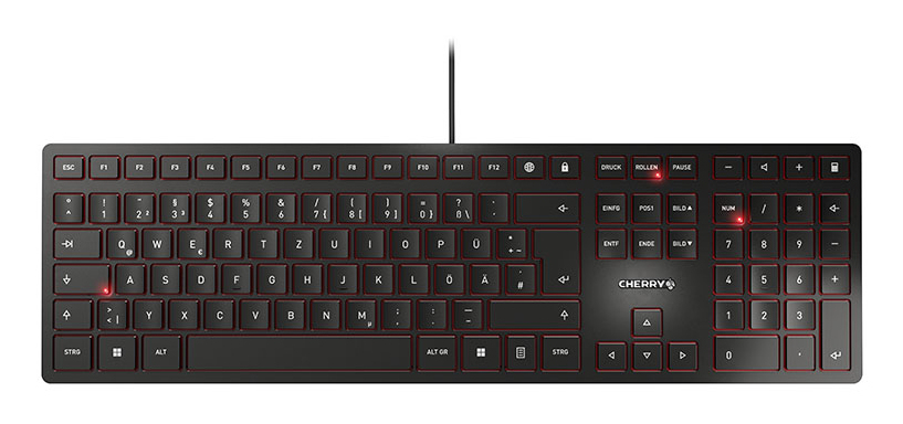 CHERRY KC 6000 Slim tastatur Universel USB QWERTZ Tysk Sort