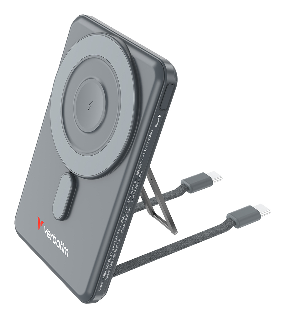 Verbatim 32251 powerbank 5000 mAh Trådløs opladning Grå