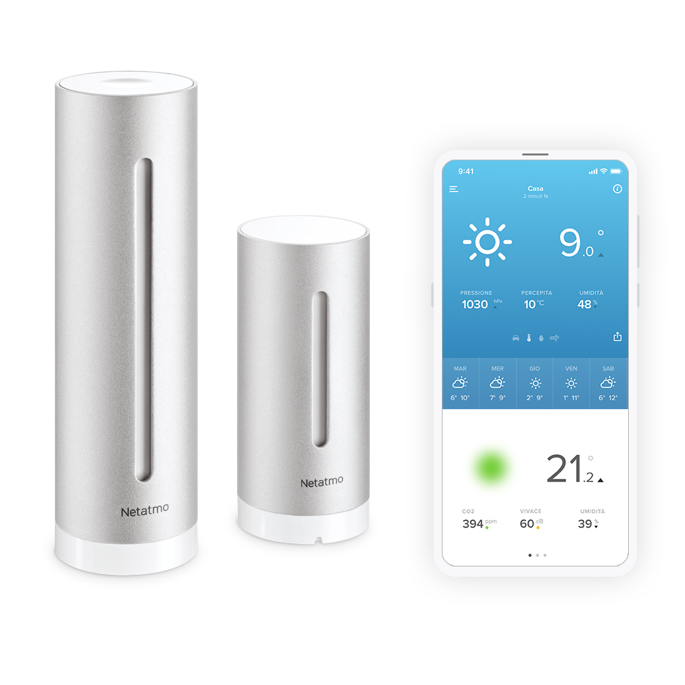 Netatmo NWS01-EC digital vejrstation Aluminium Batteri/USB Wi-Fi