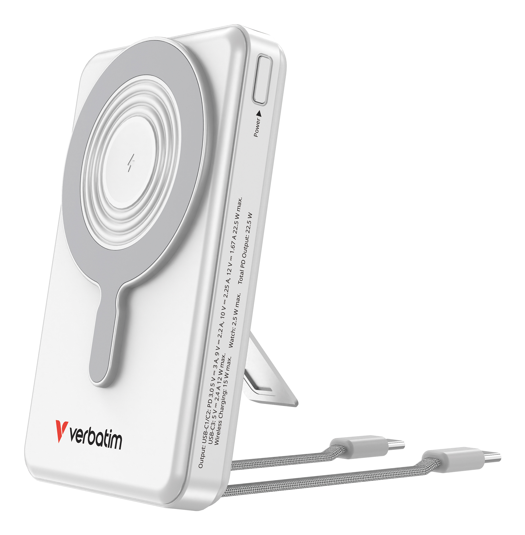 Verbatim 32273 powerbank Lithium polymer (LiPo) 10000 mAh Trådløs opladning Sølv