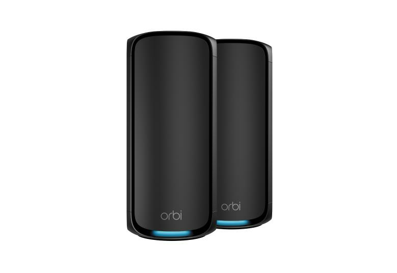 NETGEAR Orbi 970 Series Quad-Band WiFi 7, 2-Pack Quad-band (2.4 GHz / 5 GHz-1 / 5 GHz-2 / 6 GHz) Wi-Fi 6 (802.11ax) Sort 3 Intern
