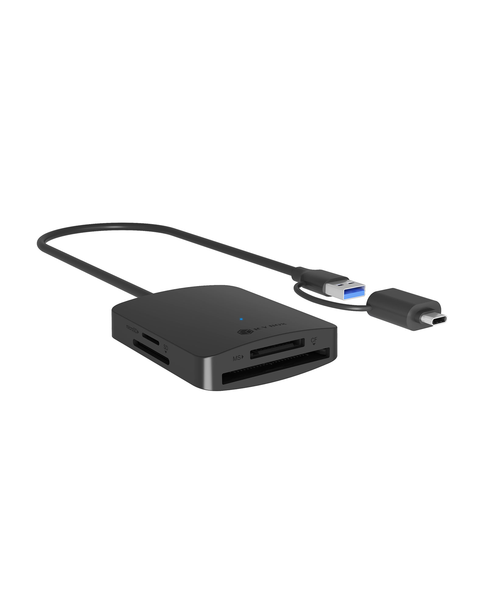 ICY BOX IB-CR302-CU3 kortlæser USB 3.2 Gen 1 (3.1 Gen 1) Type-A Sort