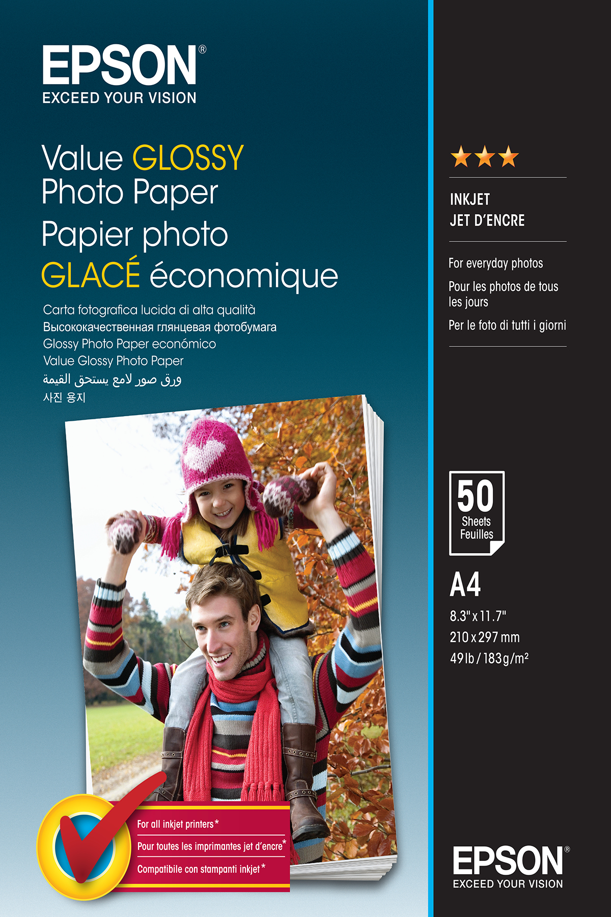 Epson Value Glossy Photo Paper fotopapir A4 Flerfarvet Glans