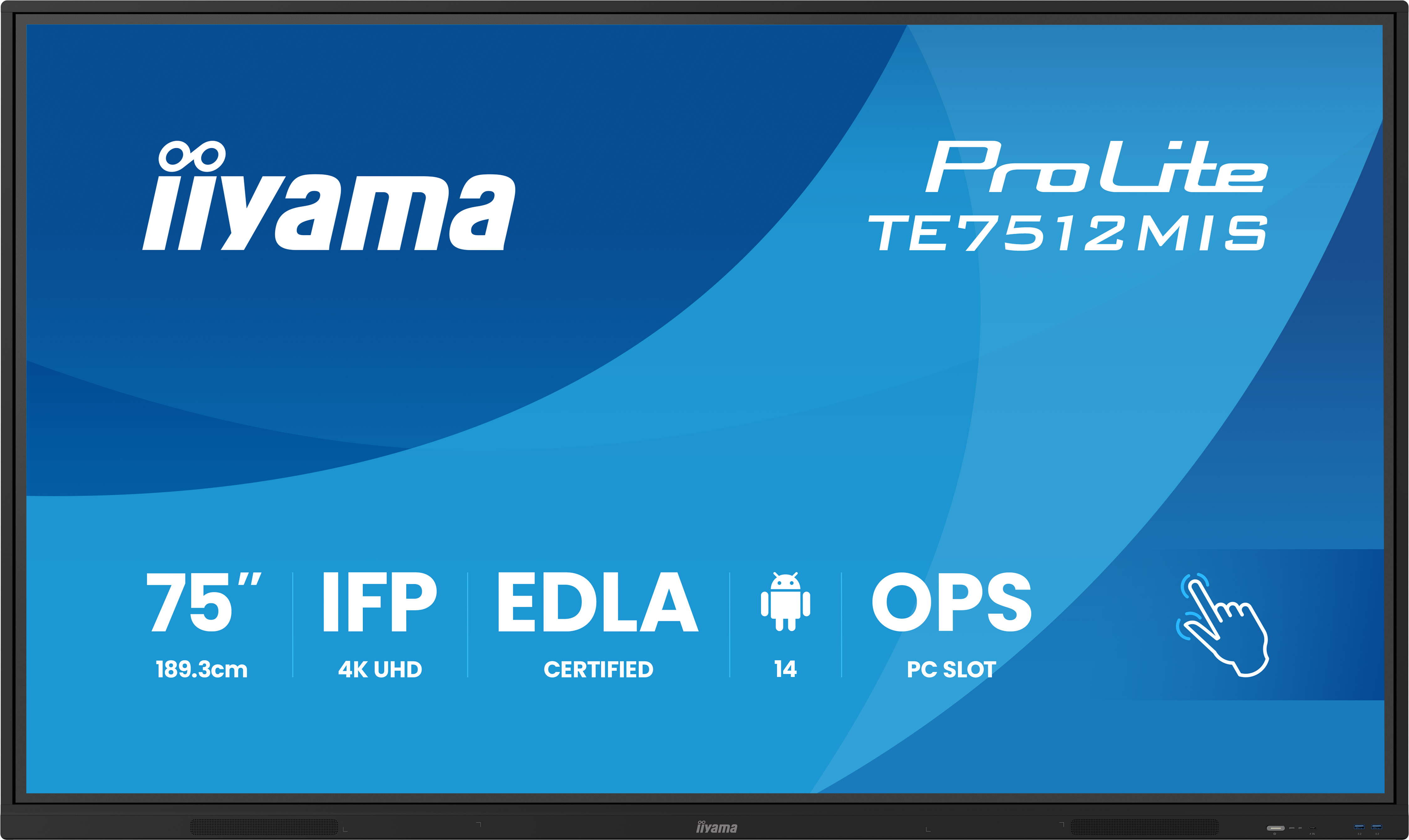 iiyama TE7512MIS-B4AG skilte display Digital fladpaneldisplay 165,1 cm (65") LCD Wi-Fi 400 cd/m² 4K Ultra HD Sort Berøringsskærm Indbygget processer Android 11 24/7
