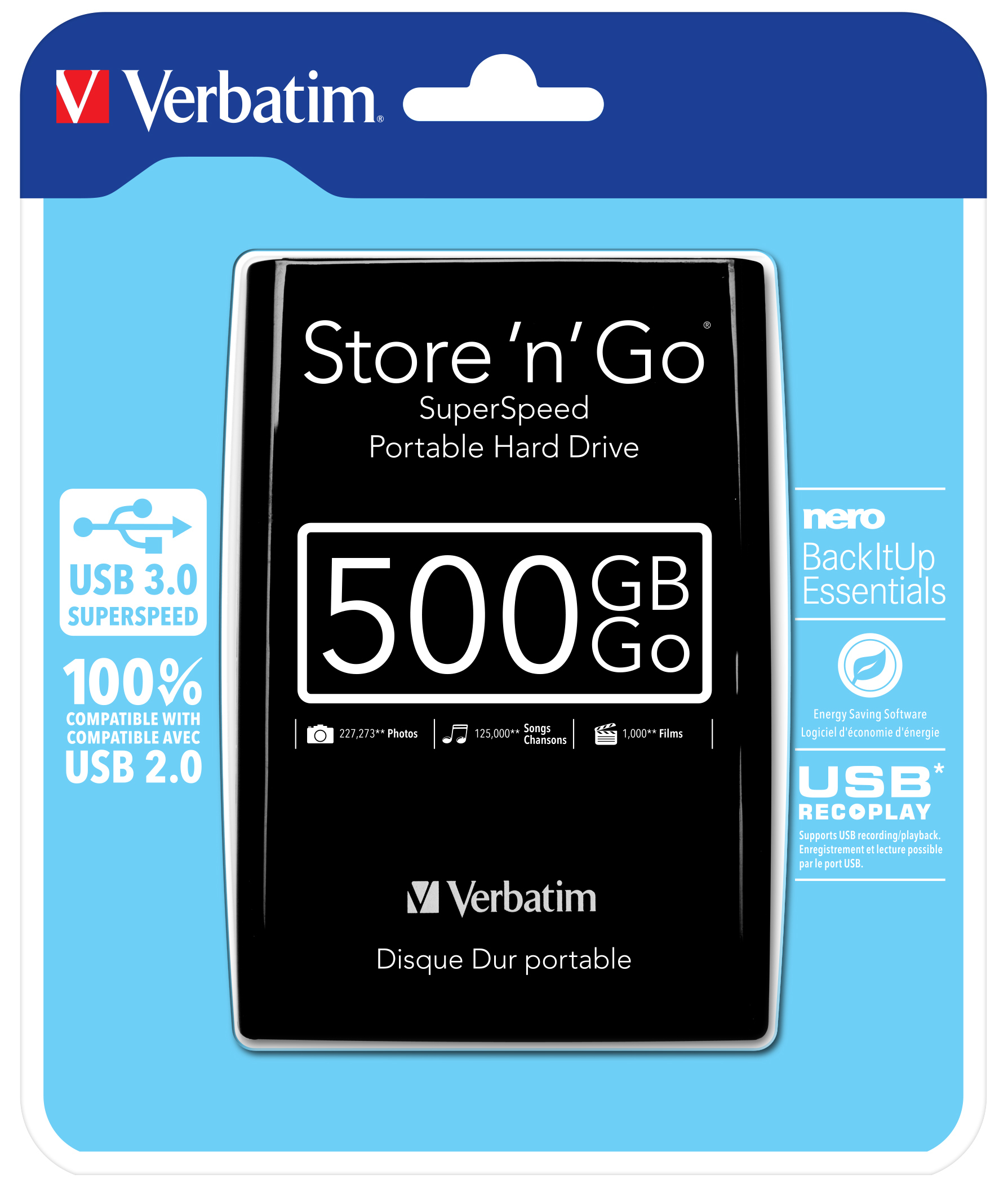 Verbatim VB-25U3-500G01