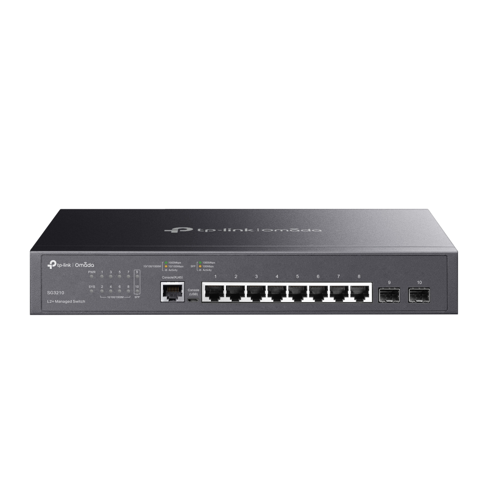 TP-Link Omada SG3210 netværksswitch Administreret L2/L3 Gigabit Ethernet (10/100/1000) 1U Sort