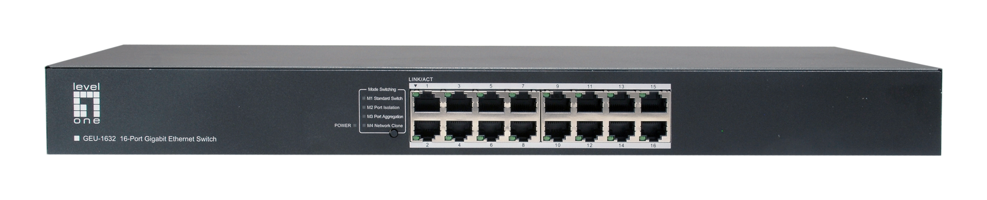 LevelOne GEU-1632 Ikke administreret Gigabit Ethernet (10/100/1000) 1U Grå