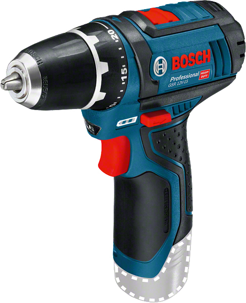 Bosch GSR 12V-15 Professional 650 g Sort, Blå, Rød, Sølv