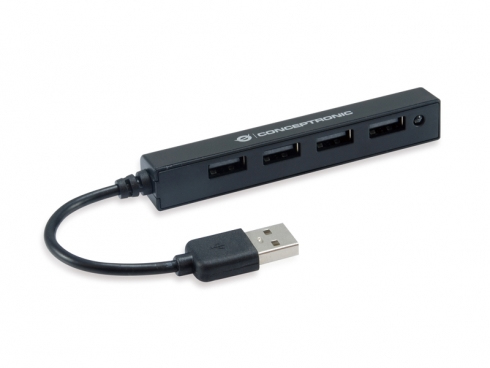 Conceptronic HUBBIES05B interface hub USB 2.0 480 Mbit/s Sort