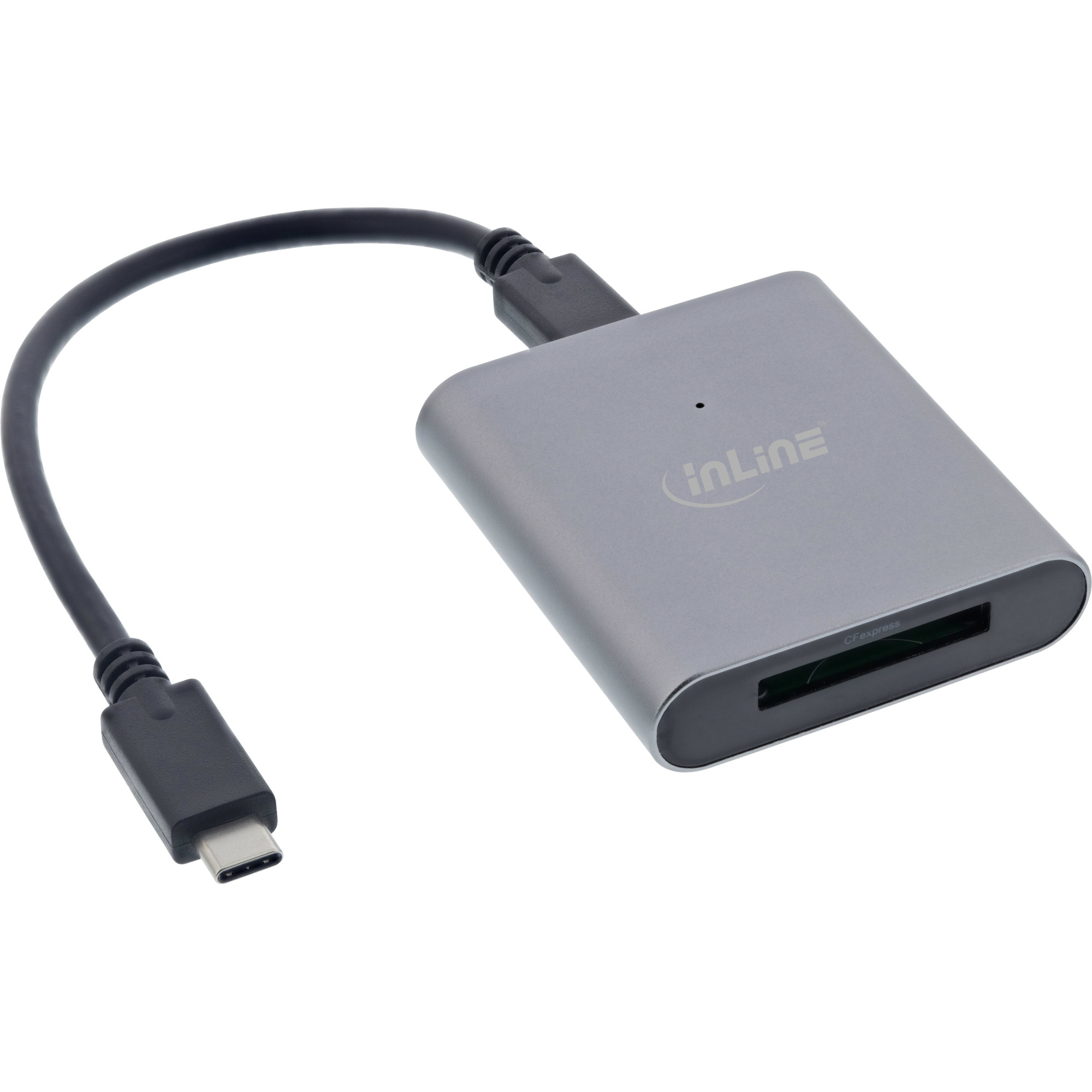 InLine 66771 kortlæser USB 3.2 Gen 1 (3.1 Gen 1) Type-C Aluminium, Sort