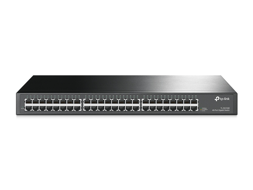 TP-Link TL-SG1048 netværksswitch Ikke administreret Gigabit Ethernet (10/100/1000) 1U Sort