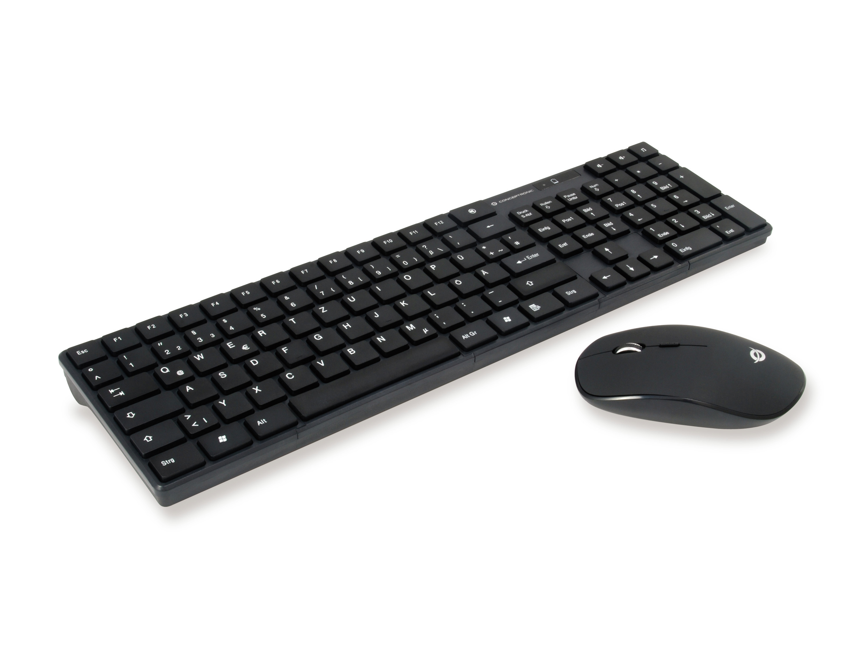 Conceptronic ORAZIO01DE tastatur Mus inkluderet Hjem RF trådløst QWERTY Tysk Sort