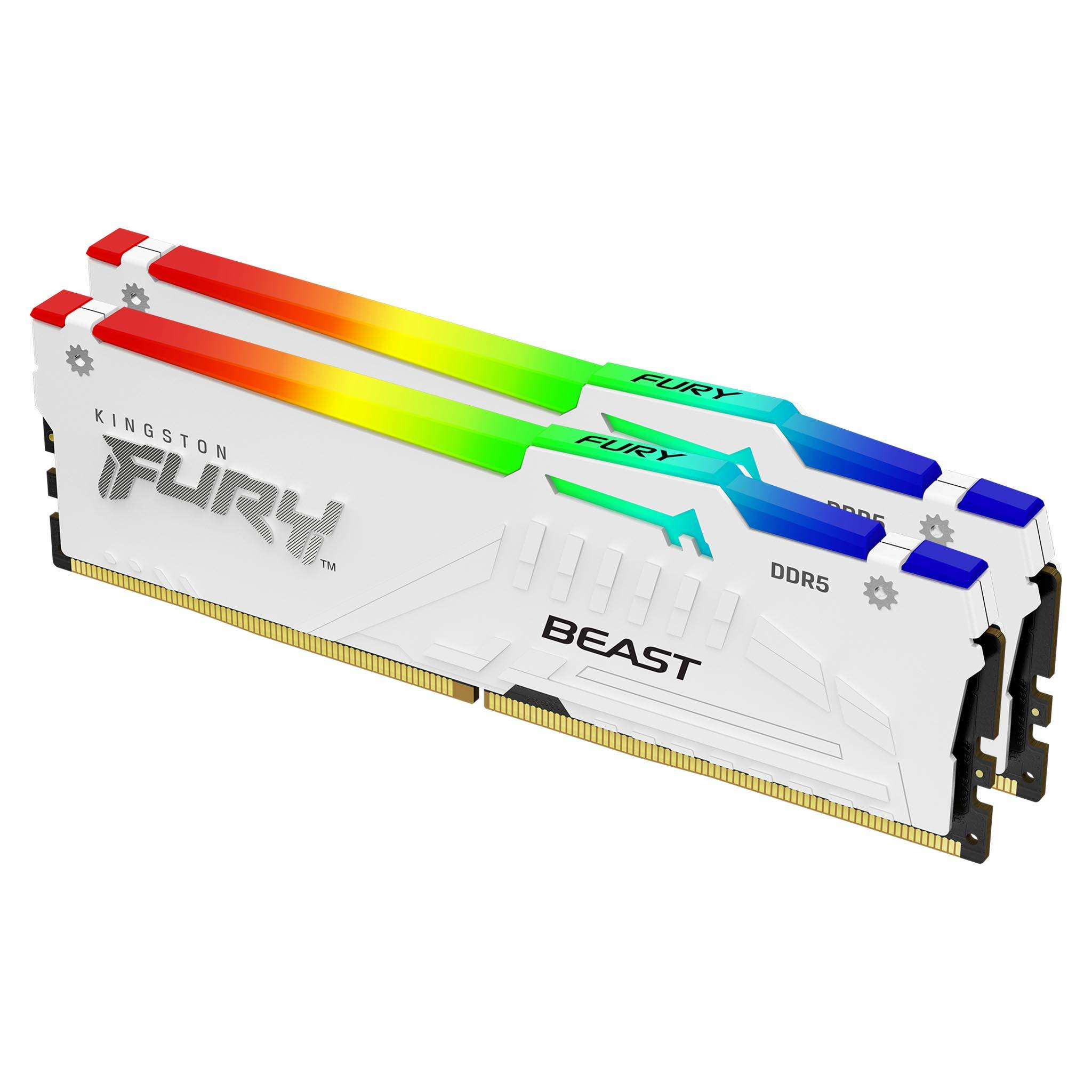 Kingston Technology FURY Beast 32 GB 6800 MT/s DDR5 CL34 DIMM (sæt med 2) White RGB EXPO
